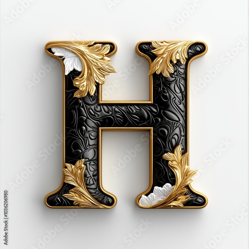 Elegant Black and Gold Decorative Letter Design