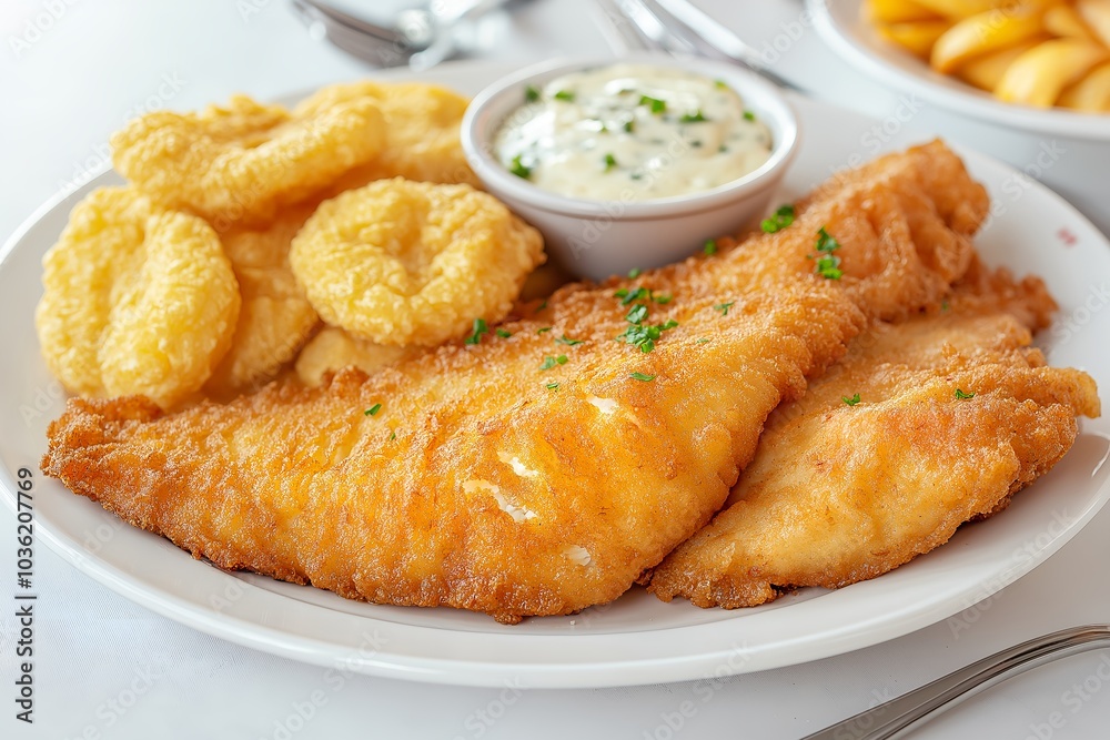 A Plate of Fried Catfish With Hushpuppies, Served in a Southern Diner, Food Photography, Food Menu Style Photo Image A Plate of Fried Catfish With Hushpuppies, Served in a Southern Diner, Food Photography, Food Menu Style Photo Image