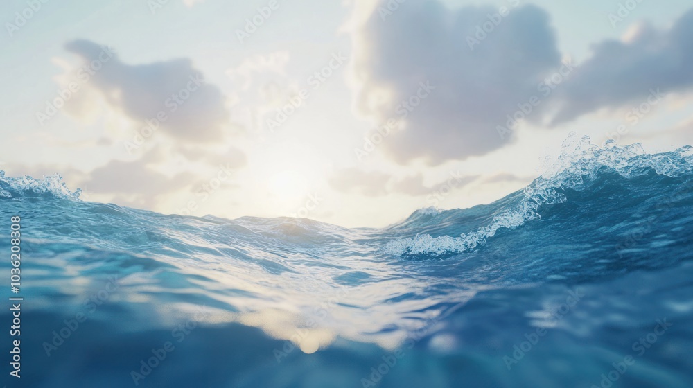 Ocean Wave and Cloudy Sky Ocean Wave and Cloudy Sky