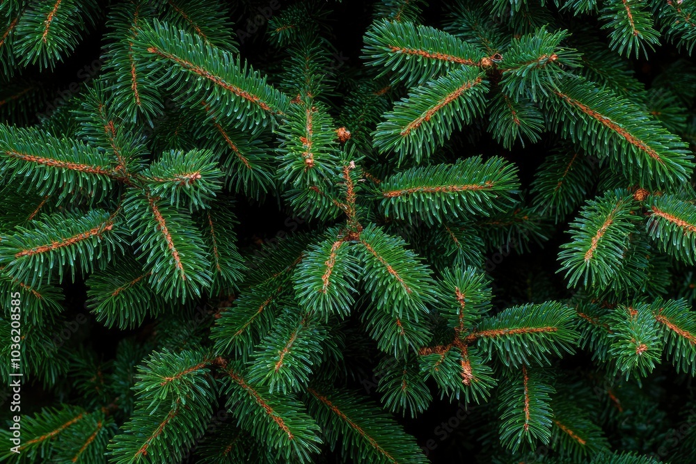 Close-up view of a Christmas tree background, ai Close-up view of a Christmas tree background, ai