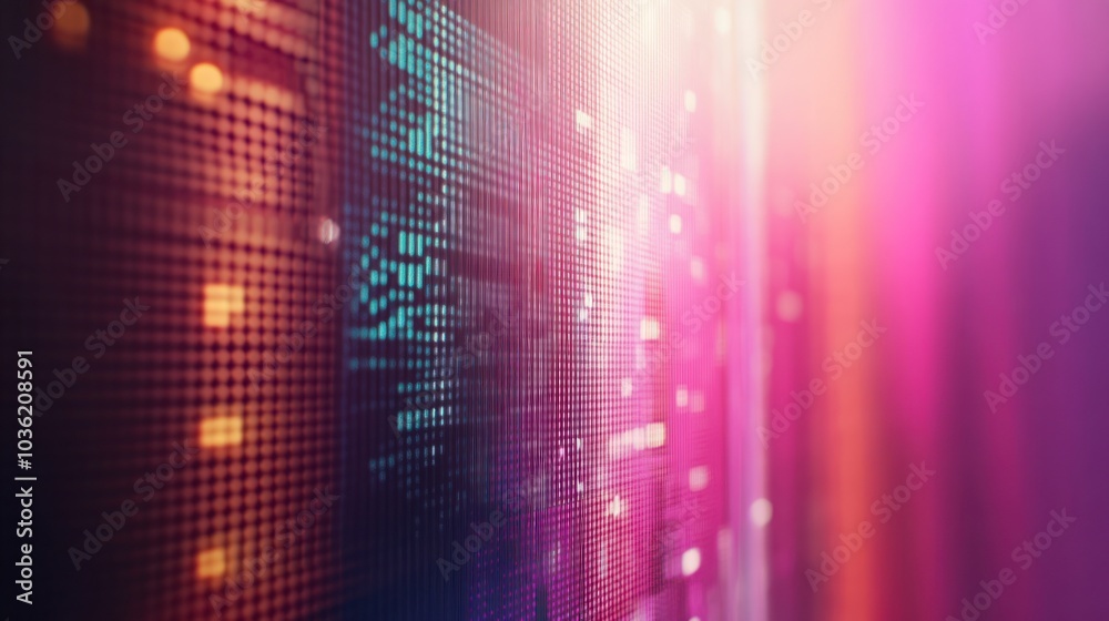Abstract Digital Screen with Colorful Pixelated Lights Abstract Digital Screen with Colorful Pixelated Lights