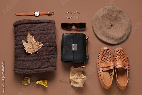 Stylish bag, accessories an...