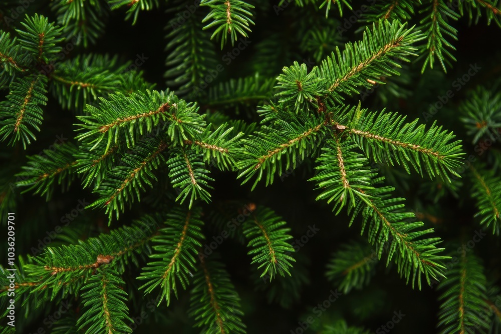 Close-up view of a Christmas tree background, ai Close-up view of a Christmas tree background, ai