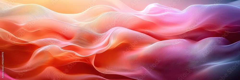 Fototapeta premium Abstract Wavy Pattern in Orange, Pink, and Purple Hues