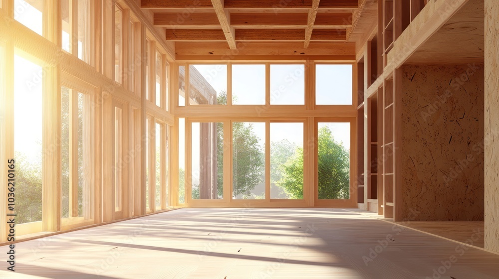 Bright, spacious interior of a modern building with large windows and natural light. Bright, spacious interior of a modern building with large windows and natural light.
