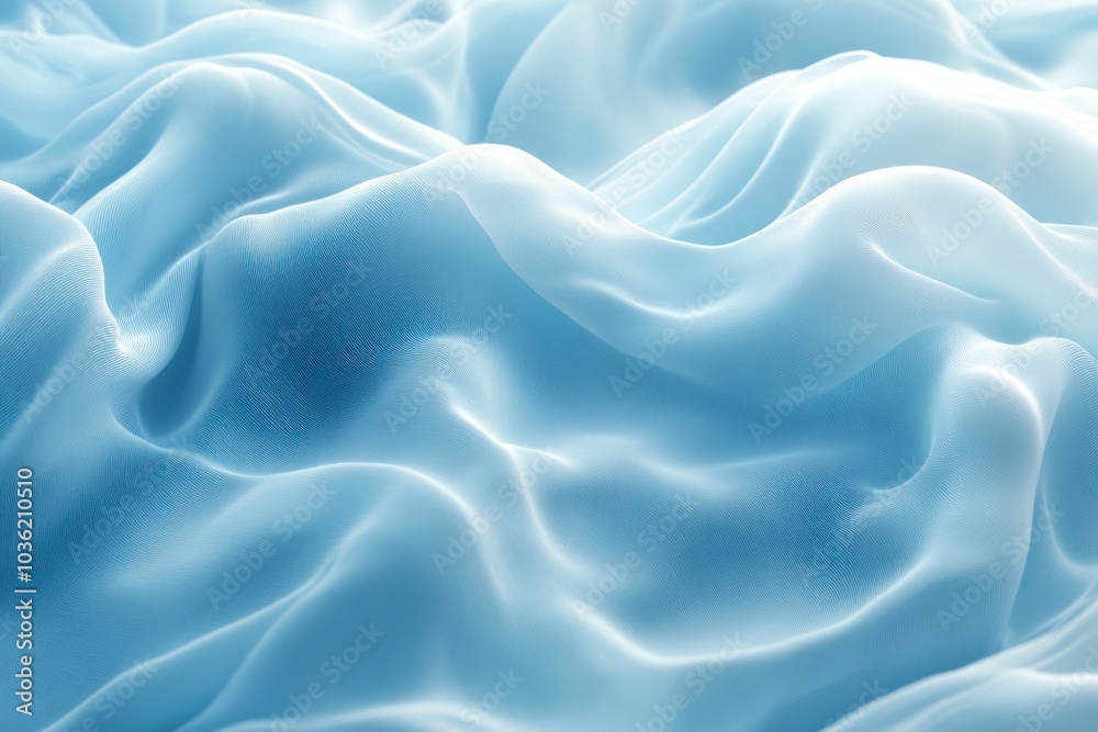 Obraz premium Abstract Blue Fabric Texture with Soft Wavy Lines