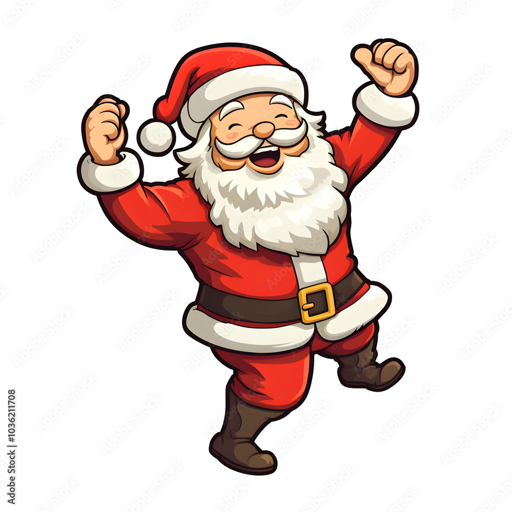 Fröhlicher tanzender Weihnachtsmann in Feierlaune - KI generiert Fröhlicher tanzender Weihnachtsmann in Feierlaune - KI generiert