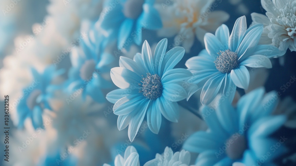 Fototapeta premium Blue Daisies Bouquet