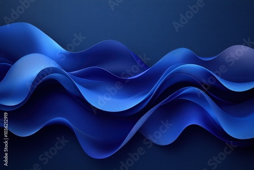 Wallpaper Mural Abstract Blue Waves on a Dark Background Torontodigital.ca