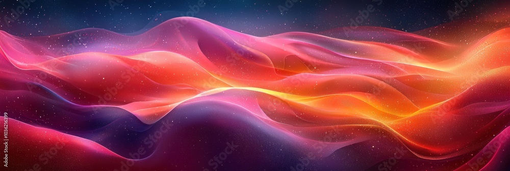 Abstract Wavy Texture with Glimmering Stars Abstract Wavy Texture with Glimmering Stars