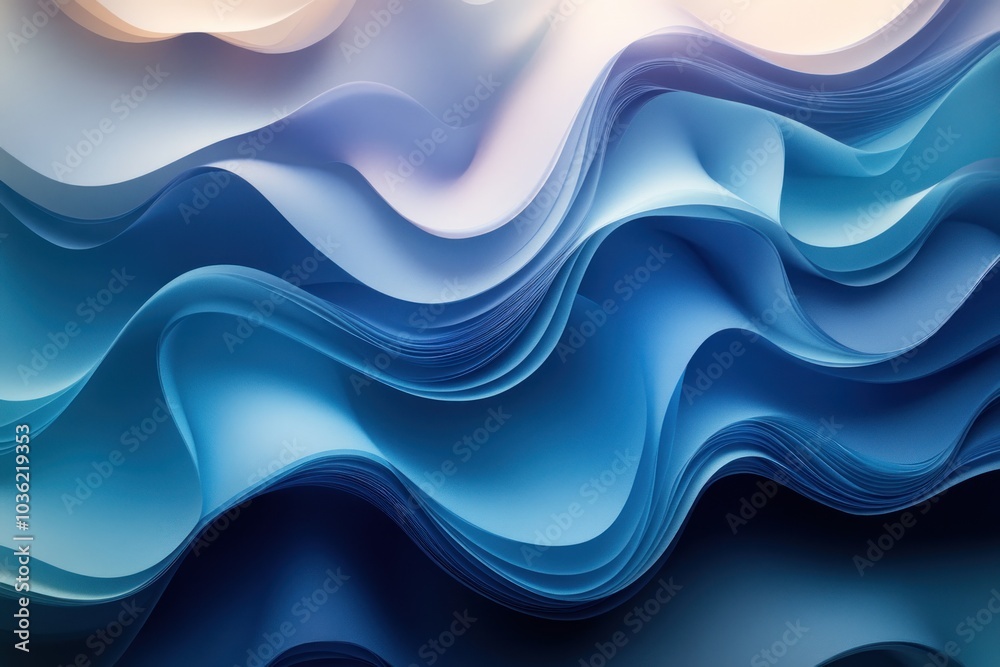 Abstract Blue Paper Waves Abstract Blue Paper Waves