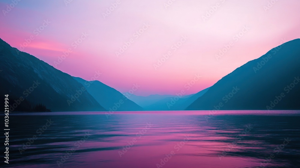 Fototapeta premium Pink Mountain Lake