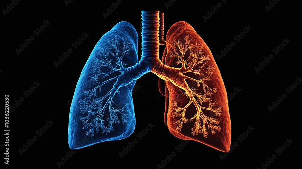 A medical diagram showing the process of how smoking leads to lung diseases like emphysema, with inflamed air sacs and constricted airways. A medical diagram showing the process of how smoking leads to lung diseases like emphysema, with inflamed air sacs and constricted airways.
