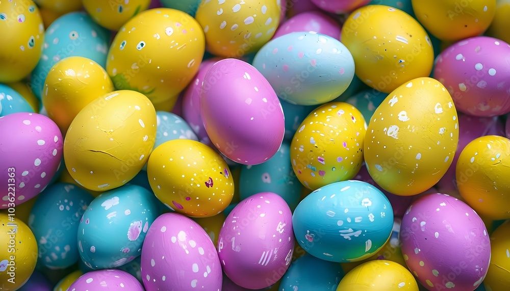 Pile of colorful easter eggs created with generative Ai Pile of colorful easter eggs created with generative Ai