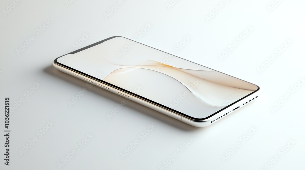 A sleek smartphone lying on a smooth surface, displaying a minimalist design. A sleek smartphone lying on a smooth surface, displaying a minimalist design.