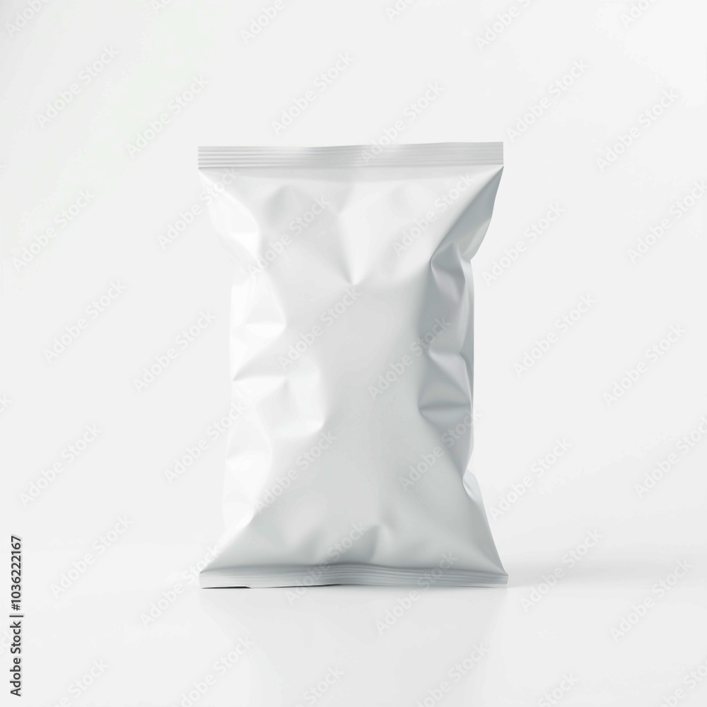 Versatile White Plastic Packaging Bag on Clean White Background Versatile White Plastic Packaging Bag on Clean White Background