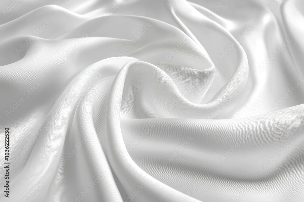 Abstract Draped White Fabric with Smooth, Flowing Lines Abstract Draped White Fabric with Smooth, Flowing Lines