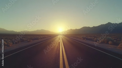 Endless Road in Sunset