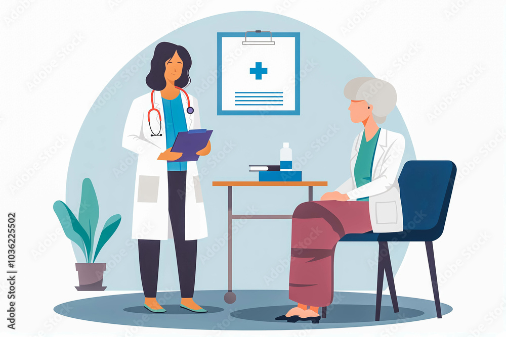 Young female doctor in consultation with senior patient Young female doctor in consultation with senior patient