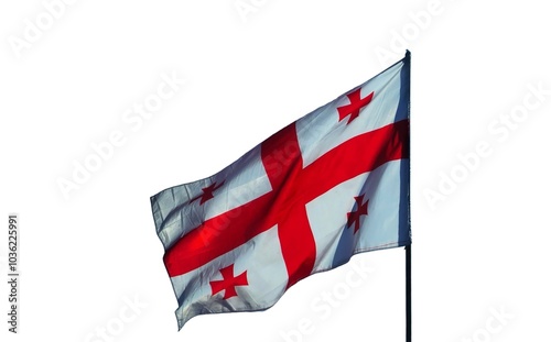 Obraz na płótnie Republic of Georgia national flag isolated on white background. w salonie