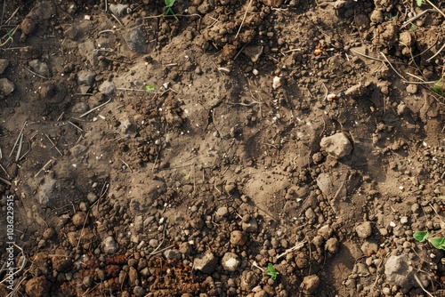 Photo of Brown soil dirt surface. Background texture for backdrops or mapping