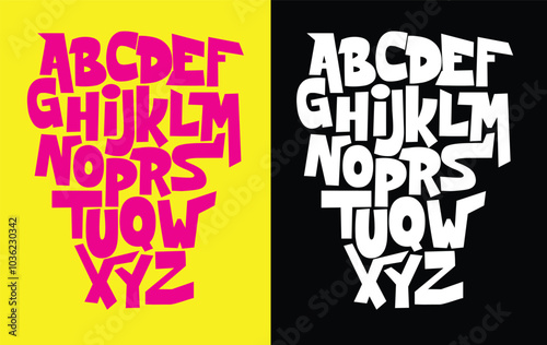 Vector hand drawn typeface in graffiti style.