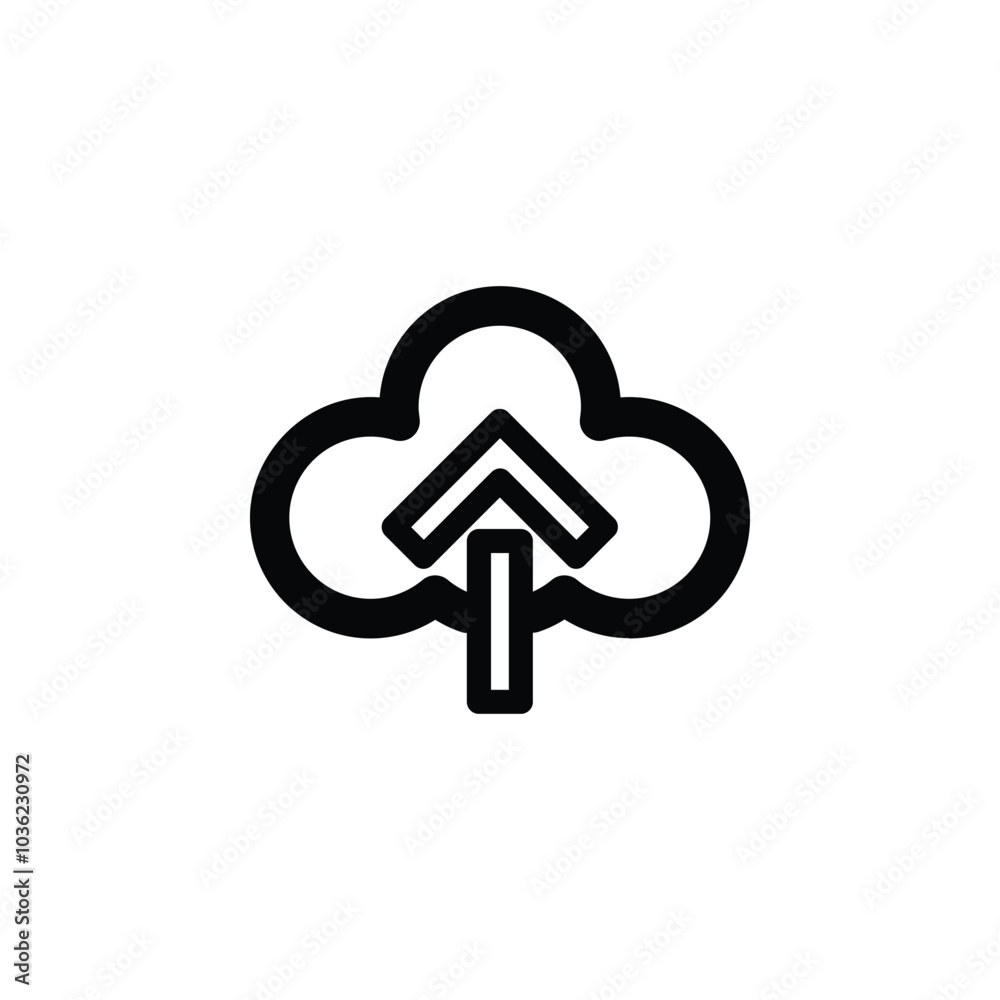 Icon Arrow Upload in Cloud vector illustration Icon Arrow Upload in Cloud vector illustration