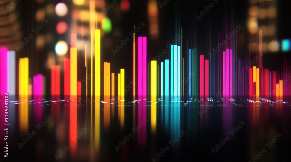 Abstract Colorful Neon Lights Reflection Abstract Colorful Neon Lights Reflection