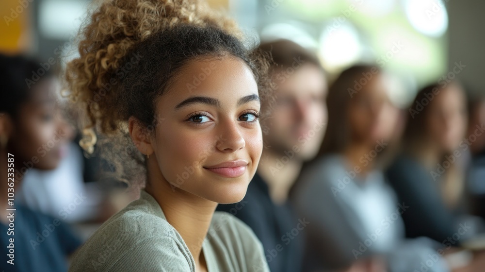 Smiling Woman in a Group Smiling Woman in a Group