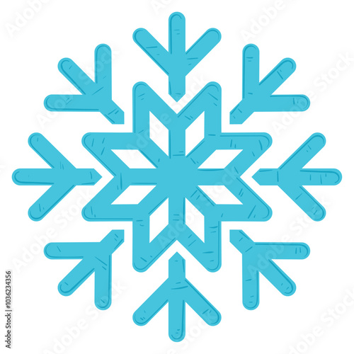 Blue snowflake winter holiday decoration, Vector