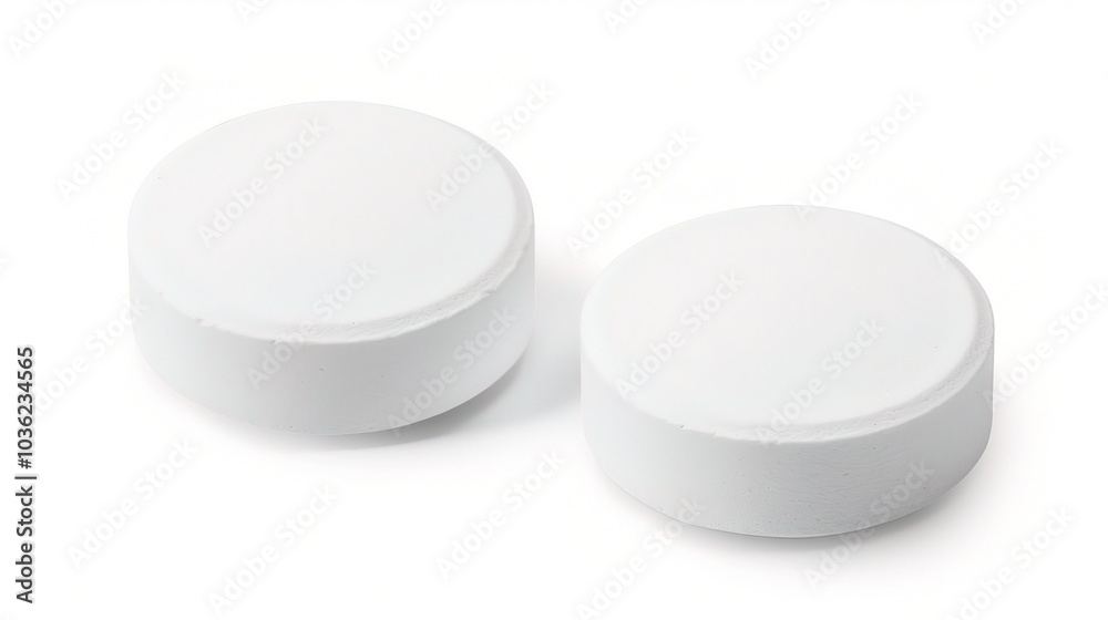 White medicine pill tablet on white background - a symbol of purity and healing. This pristine white pill on an equally white backdrop represents the potential for health and recovery White medicine pill tablet on white background - a symbol of purity and healing. This pristine white pill on an equally white backdrop represents the potential for health and recovery