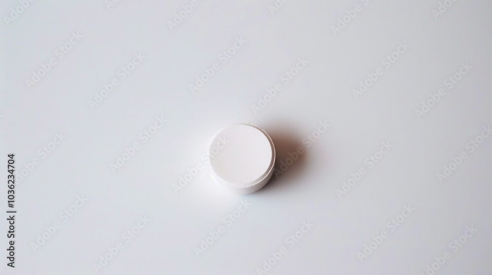 White medicine pill tablet on white background - a symbol of purity and healing. This pristine white pill on an equally white backdrop represents the potential for health and recovery White medicine pill tablet on white background - a symbol of purity and healing. This pristine white pill on an equally white backdrop represents the potential for health and recovery