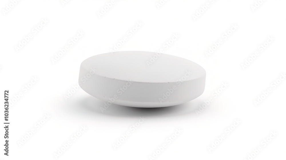 White medicine pill tablet on white background - a symbol of purity and healing. This pristine white pill on an equally white backdrop represents the potential for health and recovery White medicine pill tablet on white background - a symbol of purity and healing. This pristine white pill on an equally white backdrop represents the potential for health and recovery