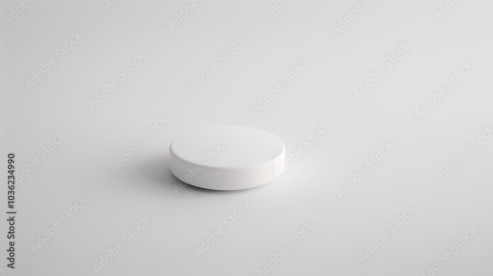 White medicine pill tablet on white background - a symbol of purity and healing. This pristine white pill on an equally white backdrop represents the potential for health and recovery White medicine pill tablet on white background - a symbol of purity and healing. This pristine white pill on an equally white backdrop represents the potential for health and recovery