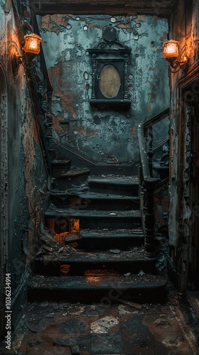 Wallpaper Mural Haunted Staircase: A Glimpse into a Forgotten Past Torontodigital.ca