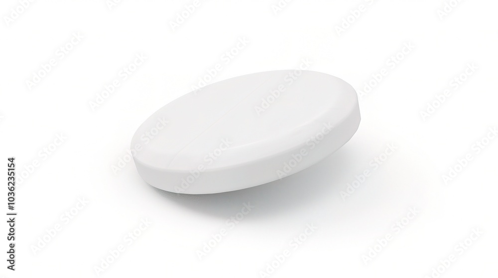 White medicine pill tablet on white background - a symbol of purity and healing. This pristine white pill on an equally white backdrop represents the potential for health and recovery White medicine pill tablet on white background - a symbol of purity and healing. This pristine white pill on an equally white backdrop represents the potential for health and recovery