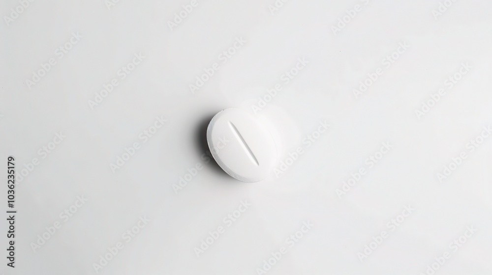 White medicine pill tablet on white background - a symbol of purity and healing. This pristine white pill on an equally white backdrop represents the potential for health and recovery White medicine pill tablet on white background - a symbol of purity and healing. This pristine white pill on an equally white backdrop represents the potential for health and recovery