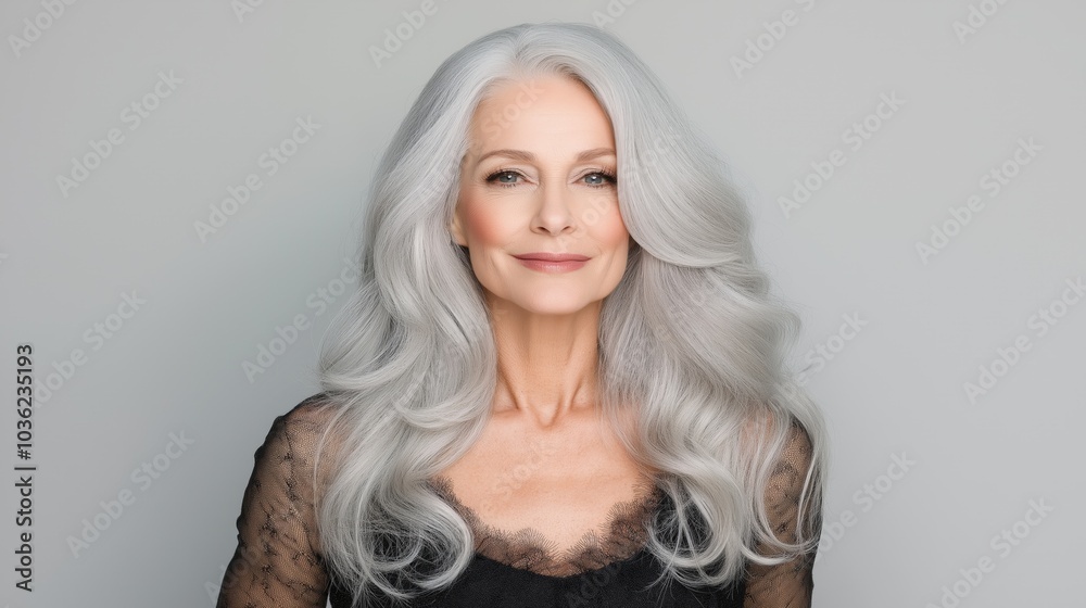 An older woman with silver hair and deep smile lines showcases her life's stories through her wrinkles in a serene indoor setting An older woman with silver hair and deep smile lines showcases her life's stories through her wrinkles in a serene indoor setting