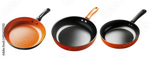 Set of Three Nonstick Frying Pans for Cooking photo