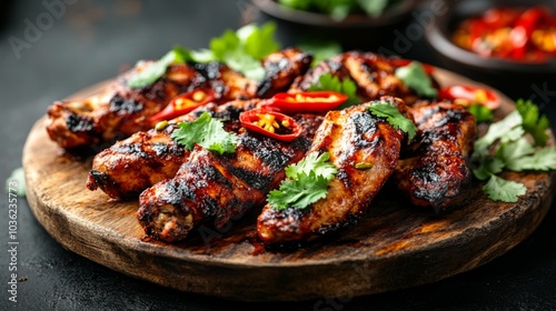 Grilled Chicken Wings with Herbs and Spices