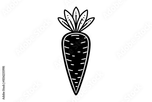 hand drawn carrot icon sketch organic vegetable