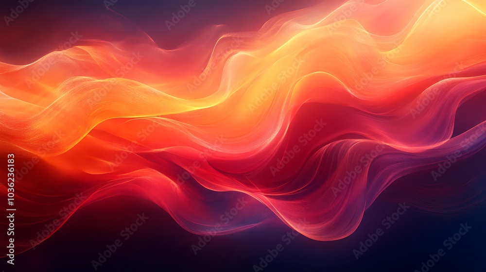 Obraz premium Abstract background with flowing lines of red, orange, and yellow light.