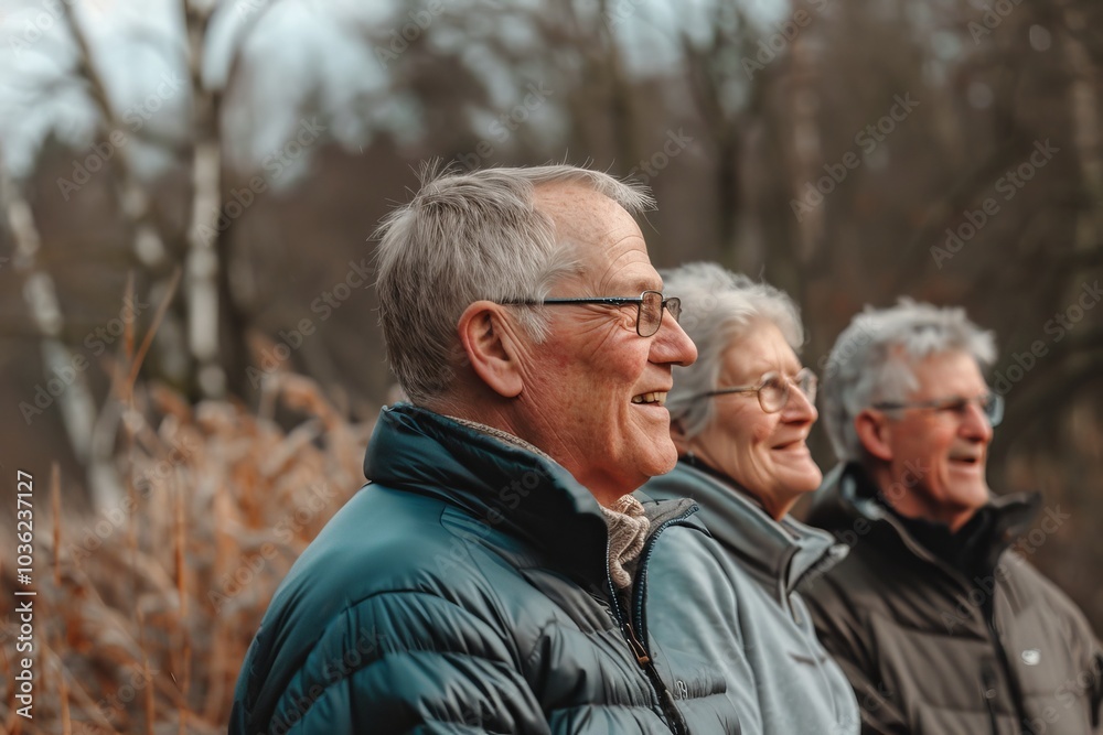 Group of senior people walking in the park. Elderly people outdoors. Group of senior people walking in the park. Elderly people outdoors.