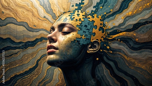 Puzzle Brain. Creativity and Mental Health Concept.