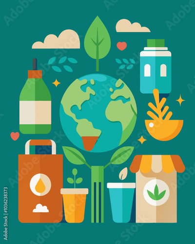 Educating consumers on ecofriendly alternatives to traditional products and pressuring companies to make their packaging more sustainable.. Vector illustration