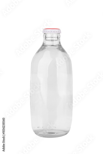 Glass bottle, soda isolated on white background