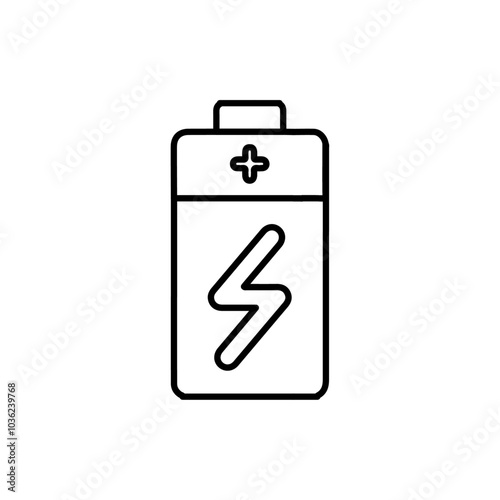 battery icon Flat logo isolated symbol