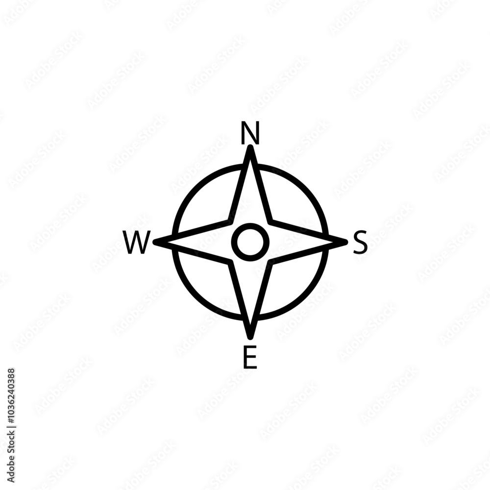 compass icon Flat logo isolated symbol