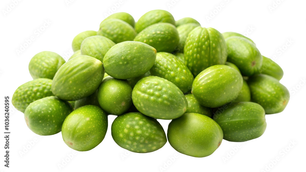 Fresh green nuts, isolated on transparent or white background. Fresh green nuts, isolated on transparent or white background.