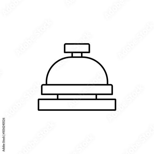 desk bell icon Flat logo isolated symbol